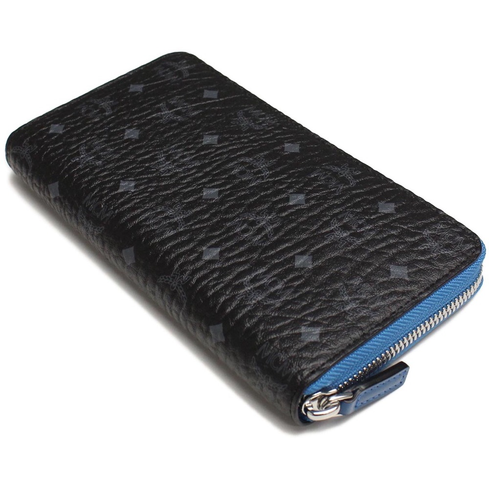 NEW MCM Color Visetos Large Zip Wallet Black - Picture 4 of 8